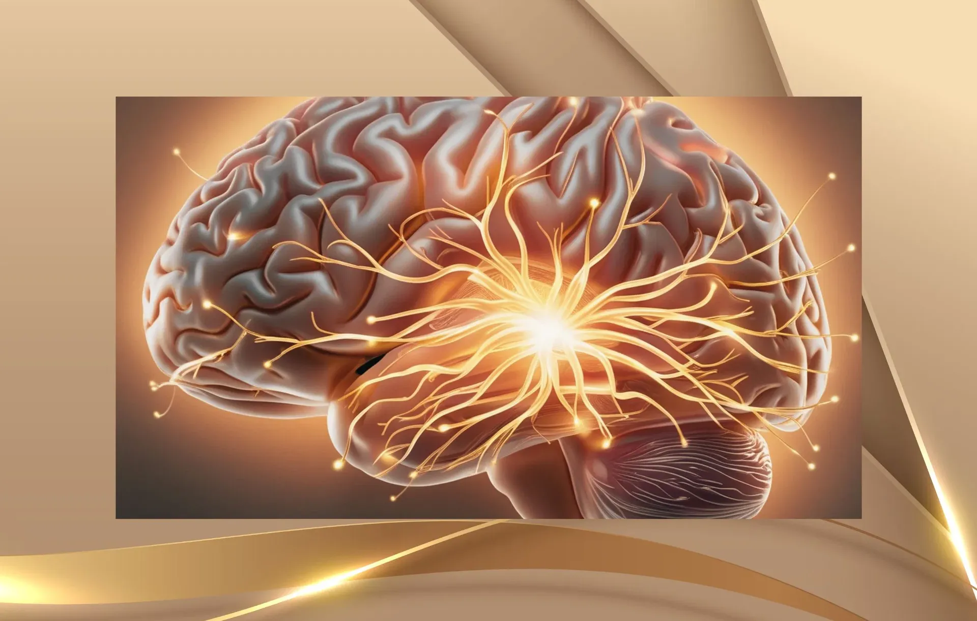 Gehirn-Darstellung mit HPA-Achse und Cortisol im Zusammenhang mit chronischem Stress