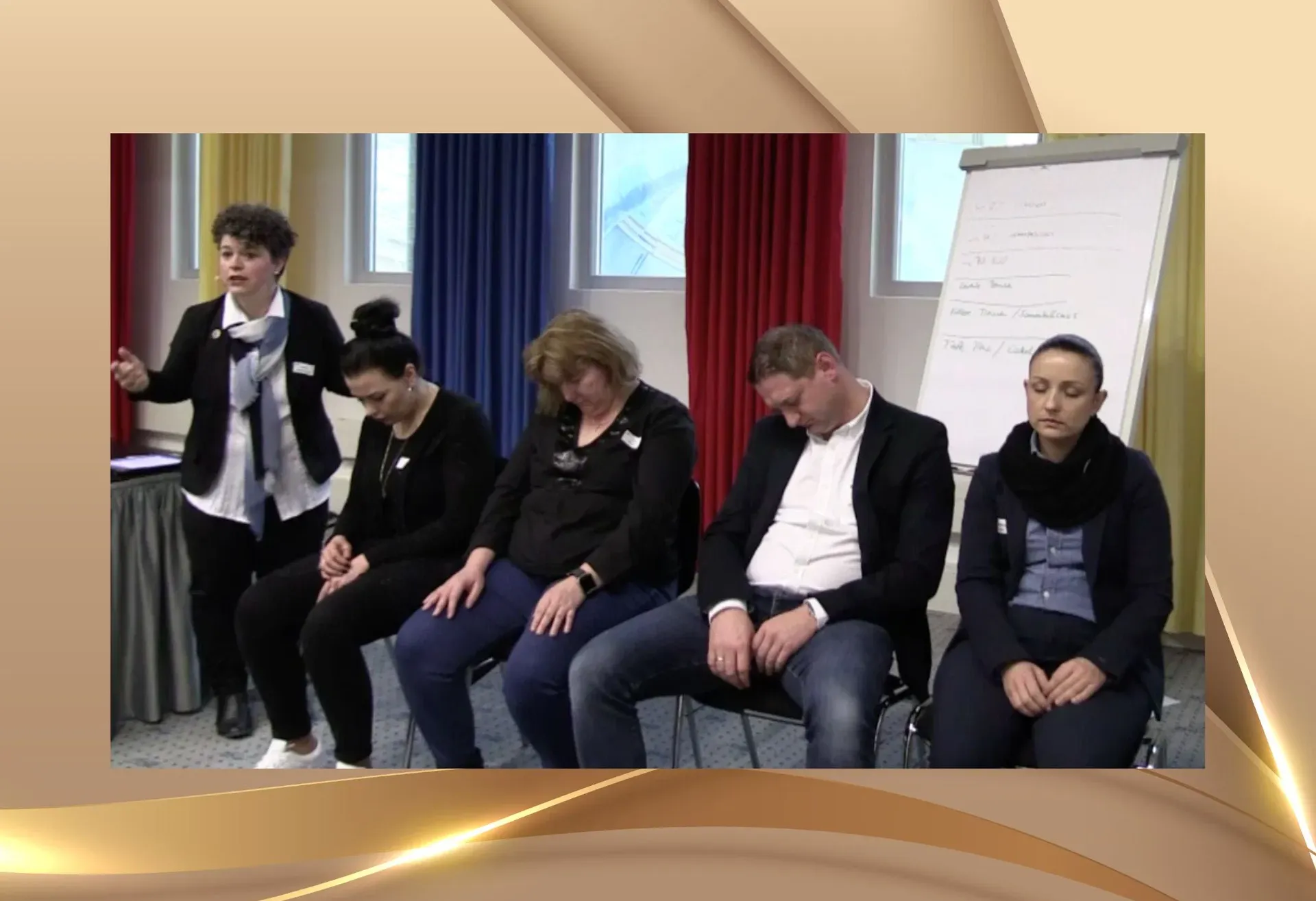 Blitzhypnose Demonstration während eines Vortrags über schnelle Hypnose